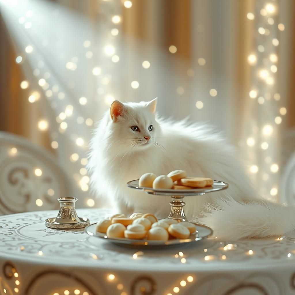 Ermine at Table with White Chocolate, Radiant Lighting
