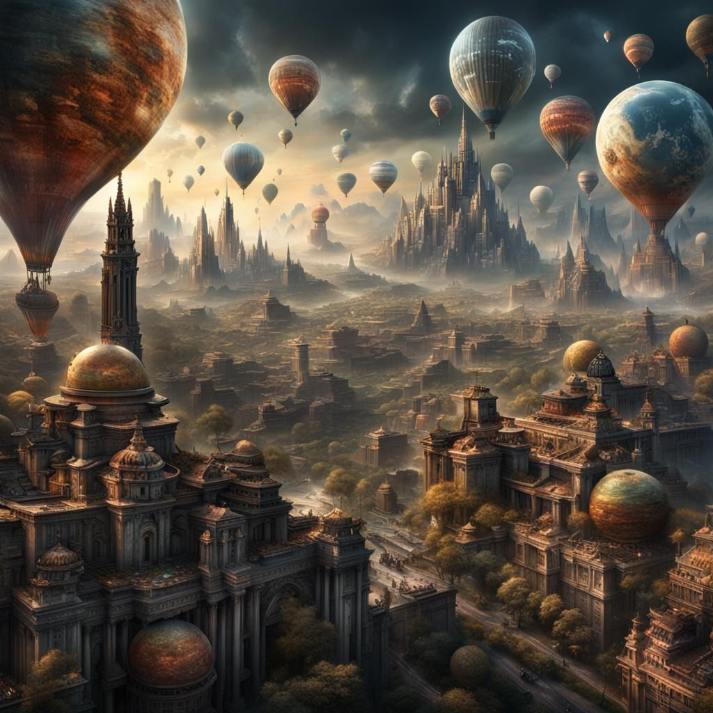 Hyperrealistic Techno 3D Digital Matte Painting