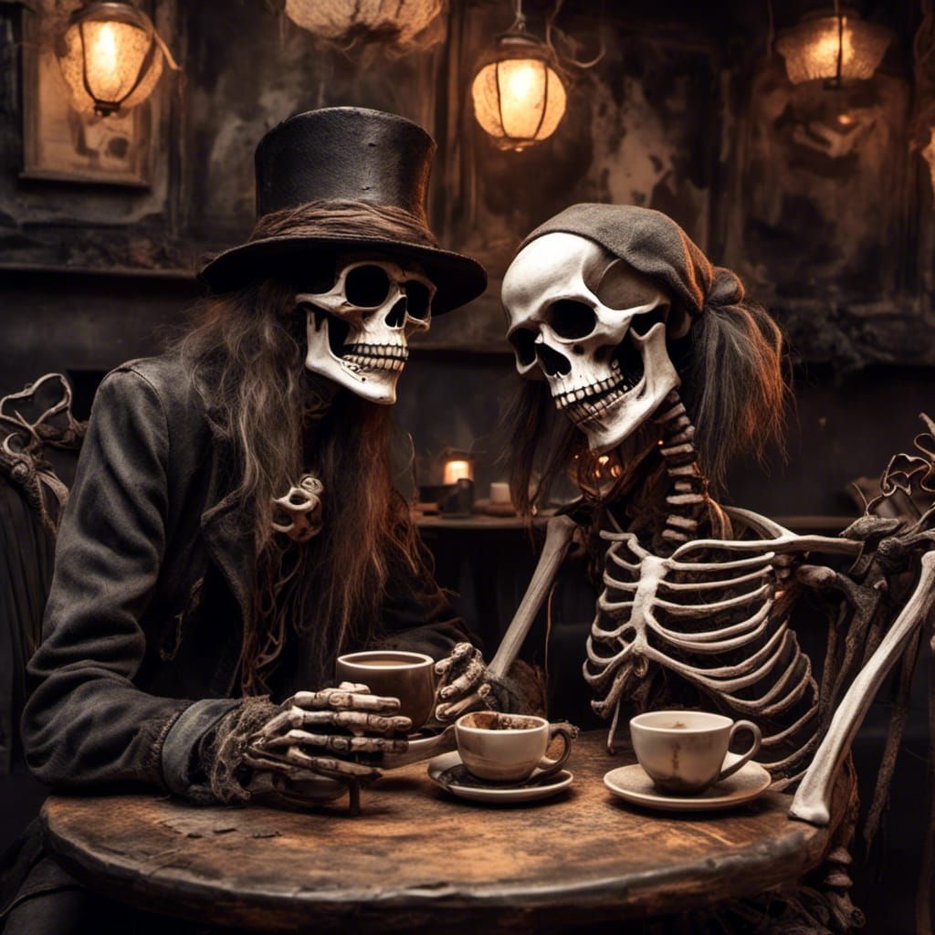 Skeletons at Eternal Brew: Fantasy Concept Art