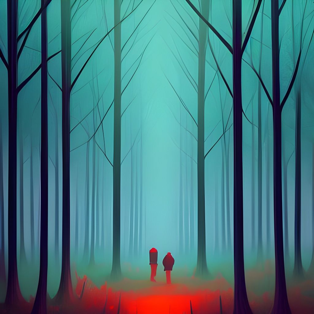 Lanterns Glow in Enchanted Forest Illustration
