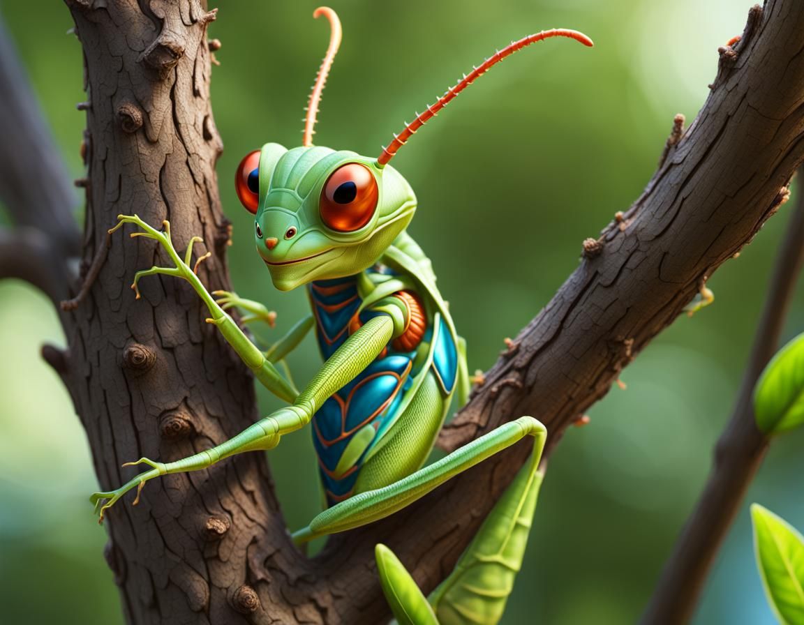High-Resolution Caricature of an Alien Grasshopper