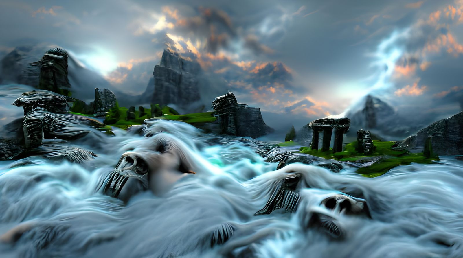 Valhalla in 8K Resolution 3D Rendering