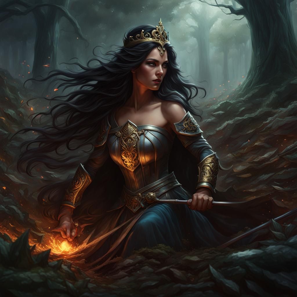 Dark Fantasy Princess Buried Alive: Hyperdetailed Art