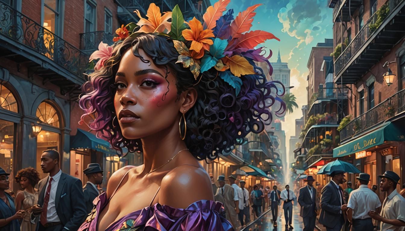Surreal New Orleans Portrait in Digital Art Style