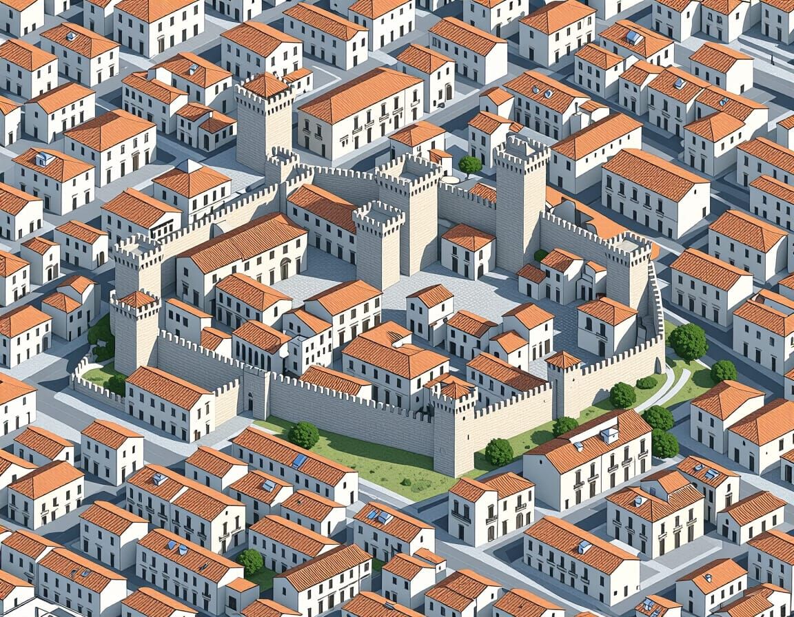 Photorealistic 3D Isometric Rendering of 1540 Cagliari