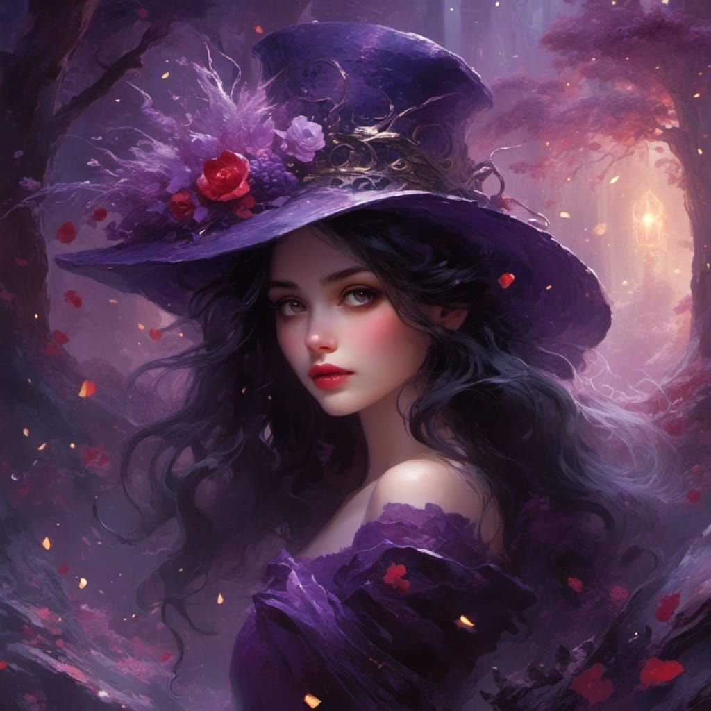 Woman in Purple Outfit, Fantasy Art
