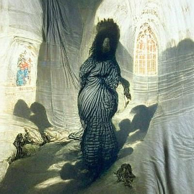 Shadow Woman God in Dress, Doré Style
