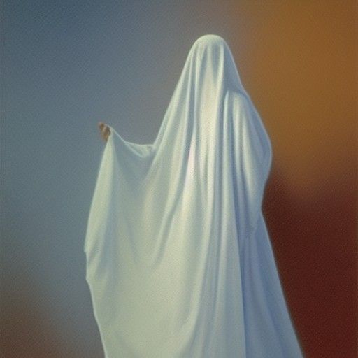 Ghost in Blue Room, Oil Painting