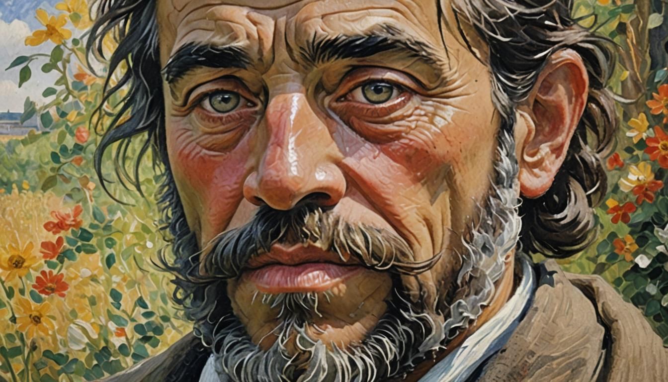 Human and Animal, Impasto Painting Style