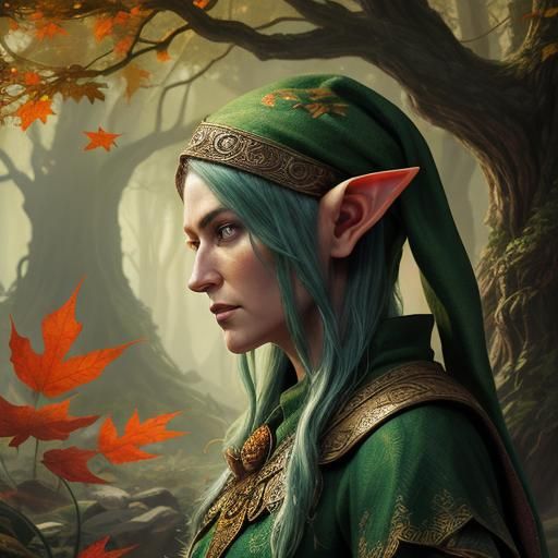 Hyperrealistic Elf Home in Autumn Colors