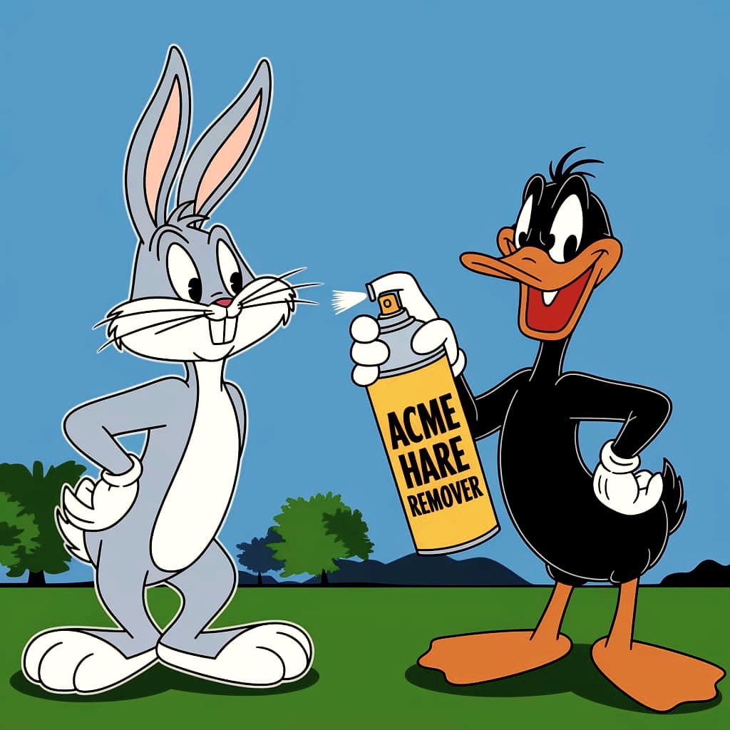 Witty Daffy Duck Confronts Ghostly Bugs Bunny in a Chuck Jon...