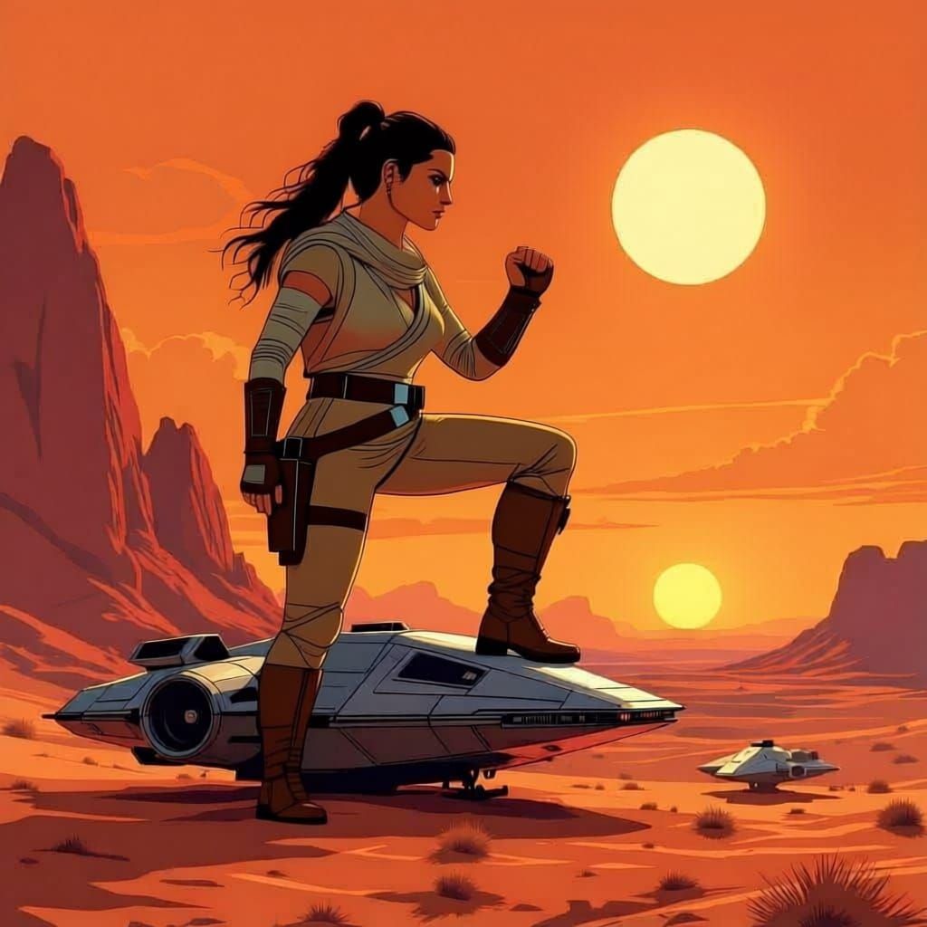 Giantess Rey Skywalker Dominates Spaceship