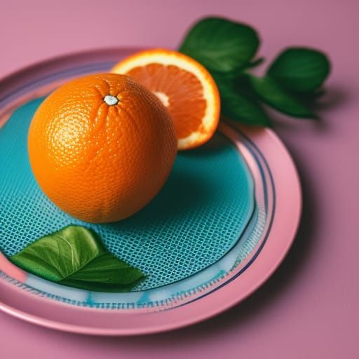 Juicy Orange on Pink Plate: Professional Photography