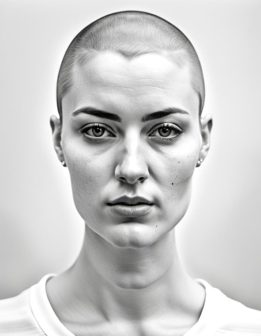 Skinhead young woman