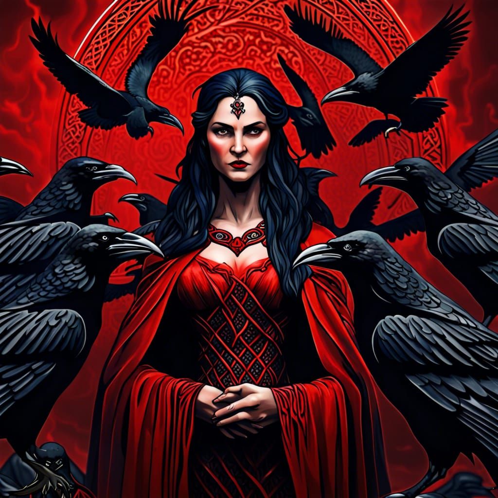 Celtic goddess Morrigan, mother of ravens