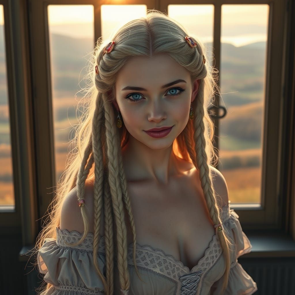 Melancholic Beauty in Autumnal Light, Digital Painting