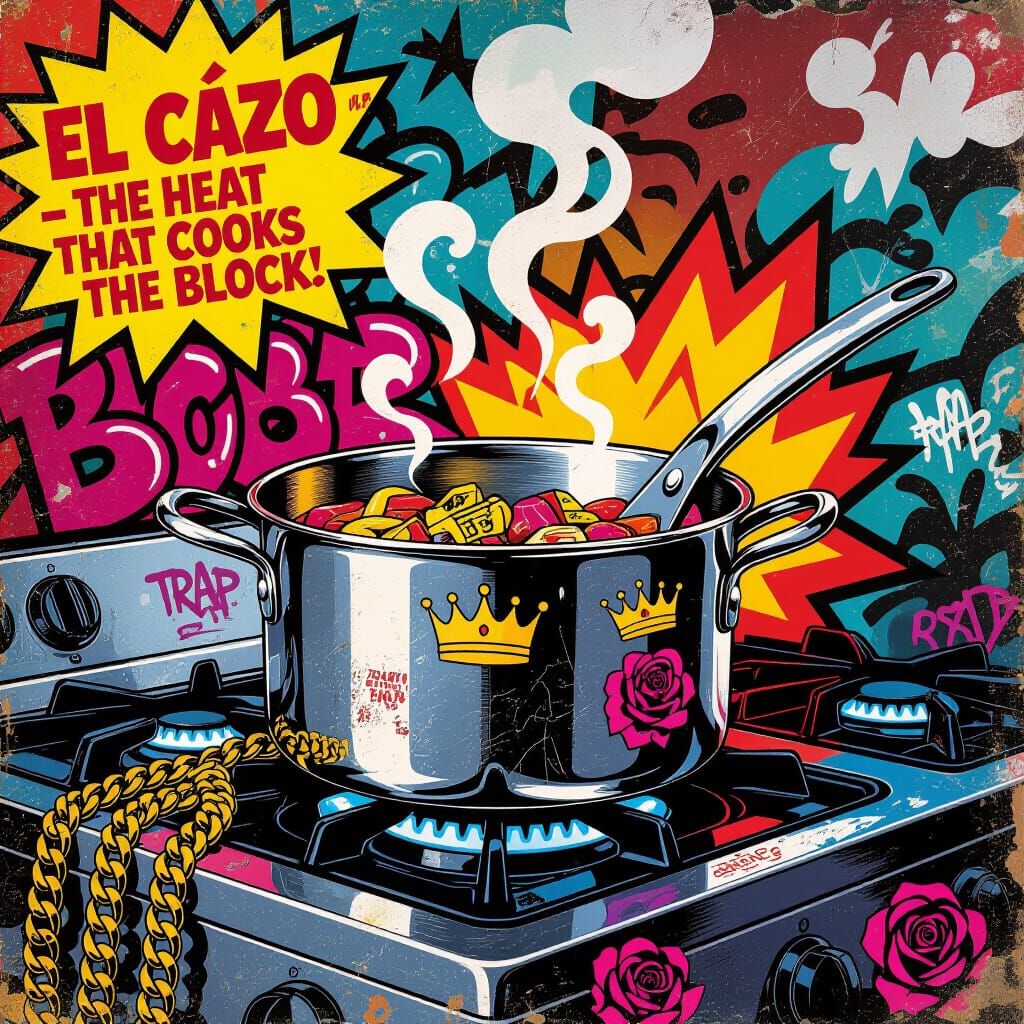 El Cazo Lotería Card: Pop Art Graffiti Fusion