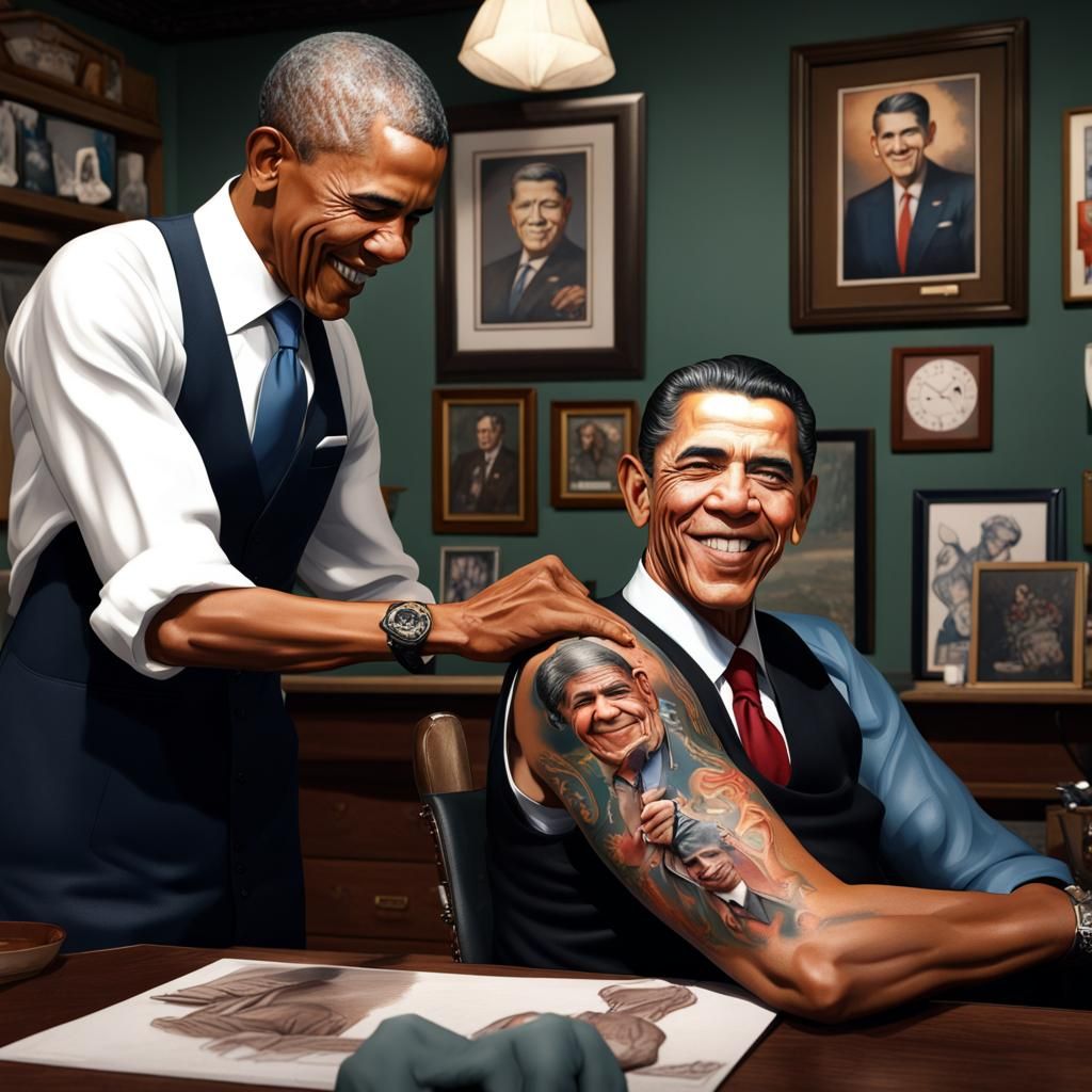 Obama Gets Reagan Tattoo, Rockwell Style