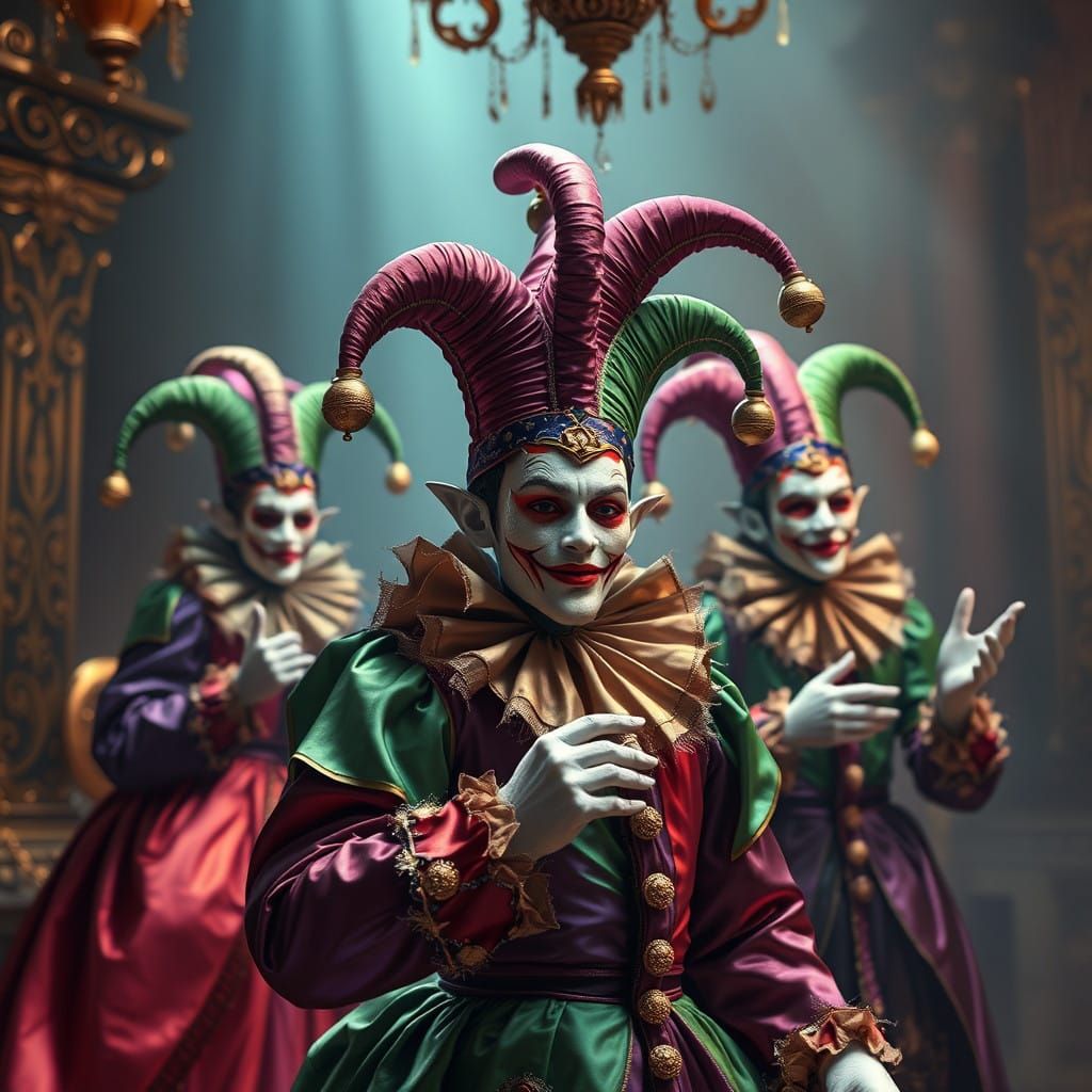 Surreal Renaissance Courtiers Unite in Whimsical Performance