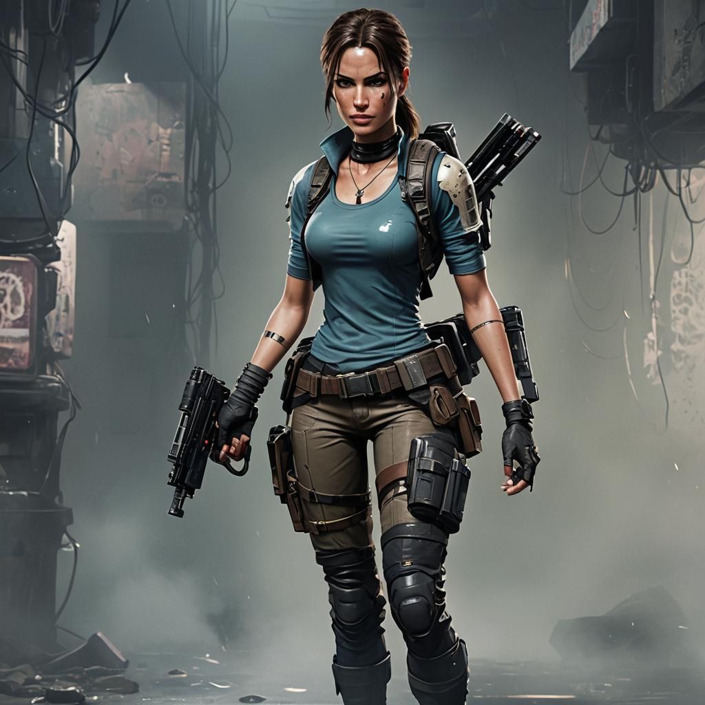 Cyberpunk Lara Croft: A Futuristic Adventure