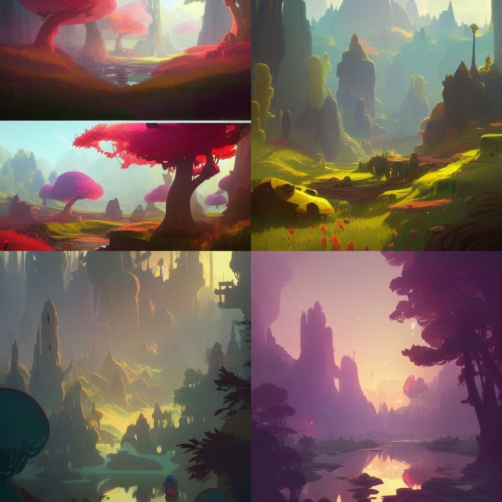 Kingdom of Ooo Landscape: Hyperdetailed Concept Art