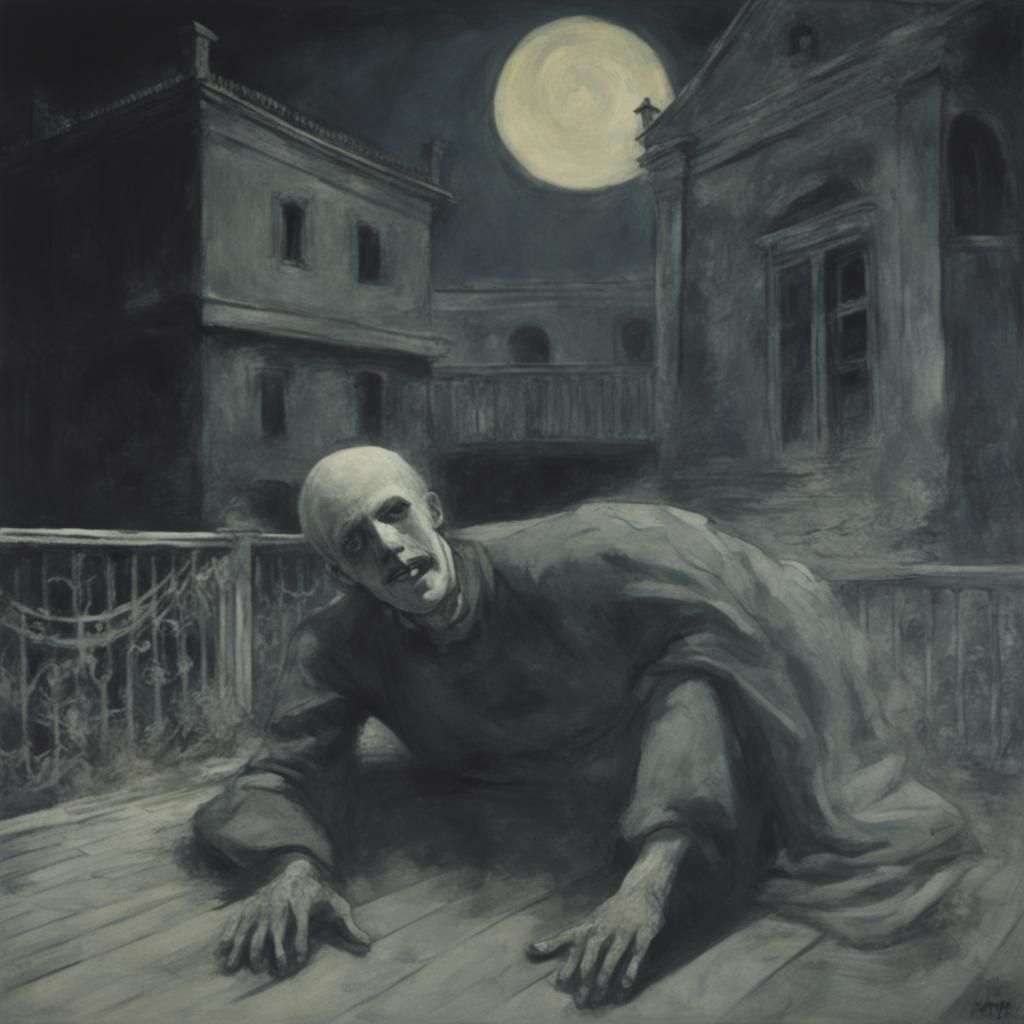 Ghoul's Descent: A Surreal Fusion of Artistic Styles