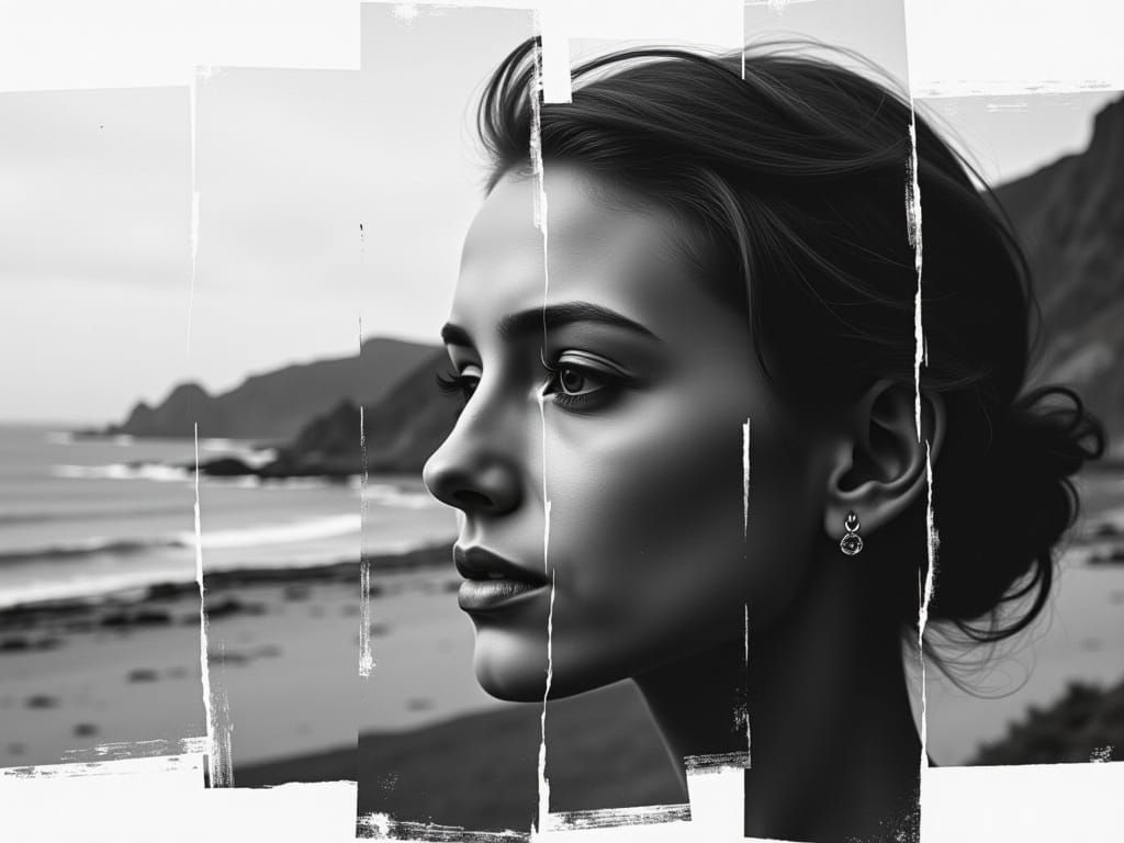 Solitude in Fragmented Visage Style