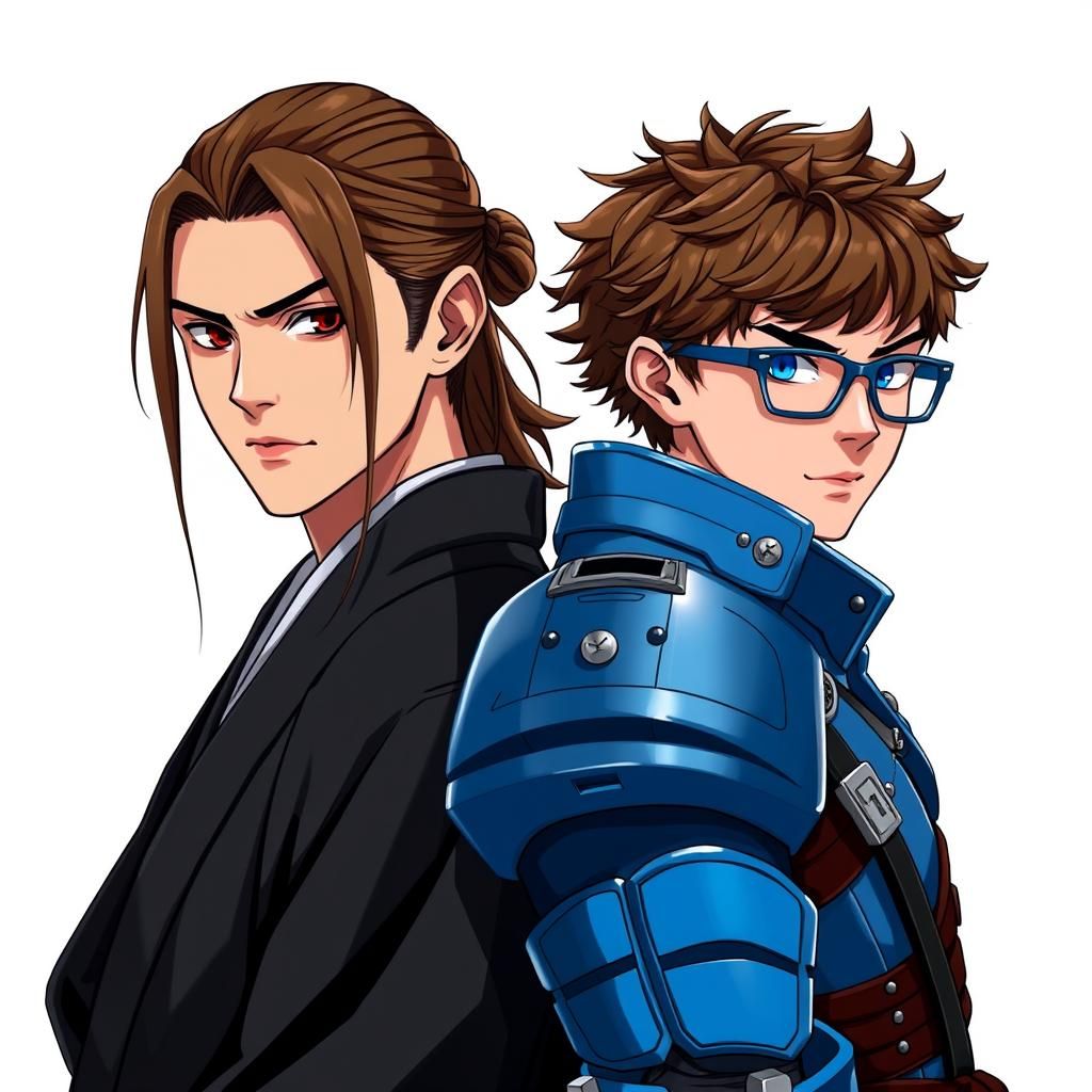 18 year old man with brown eyes and long brown hair  in blac...