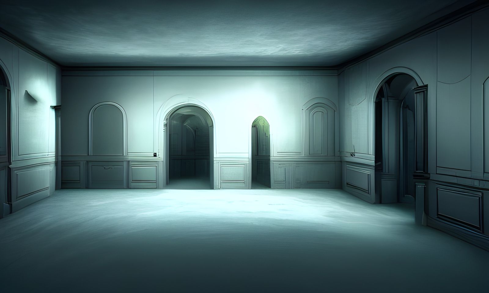 Eerie Photoillustration of the Backrooms in 8K