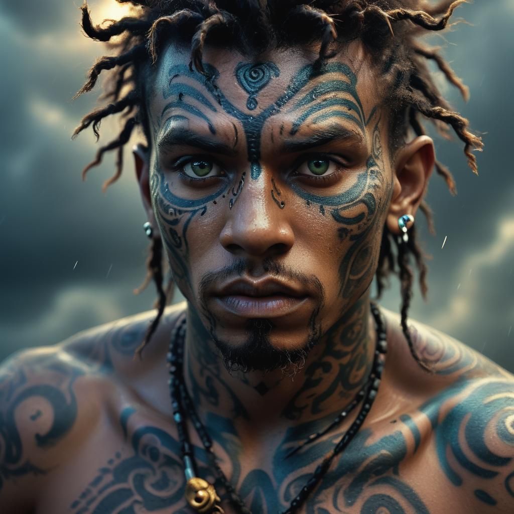 Voodoo Spirit Transformation in Hyperrealistic Fantasy Art
