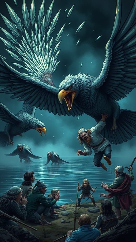 Terrorized Villagers Flee from Razor-Sharp Stymphalian Birds...