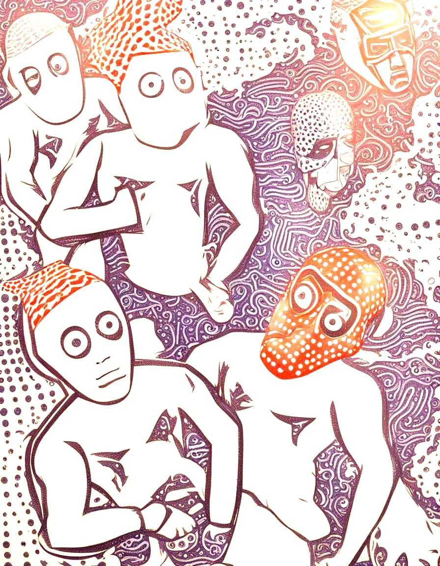 Surreal Toy wrestlers Engage in Patterned Chaos