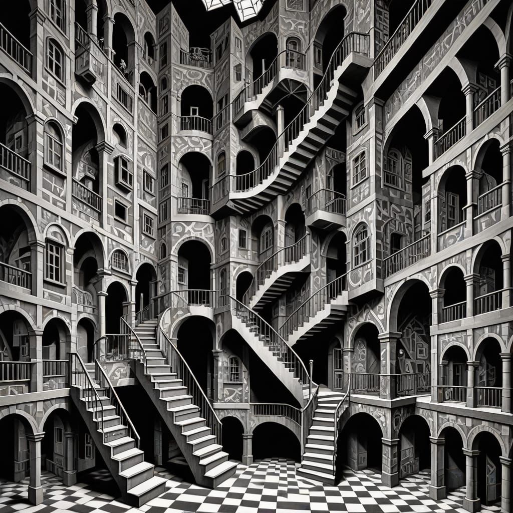 Impossible Architecture: M.C. Escher Optical Illusion