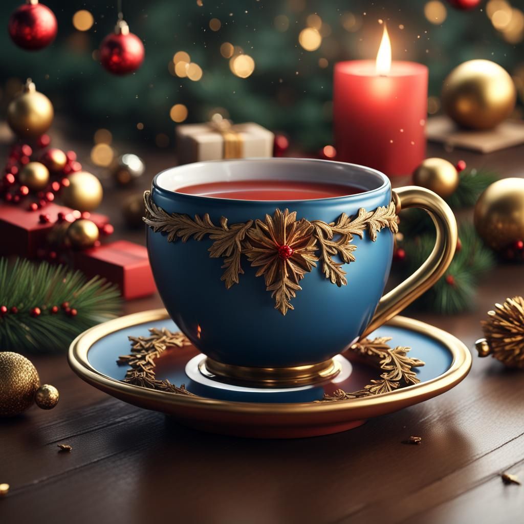 Festive Christmas Mug with Steaming Cocoa