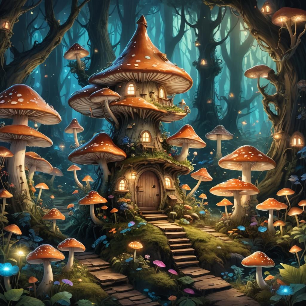 A fairy mushroom house