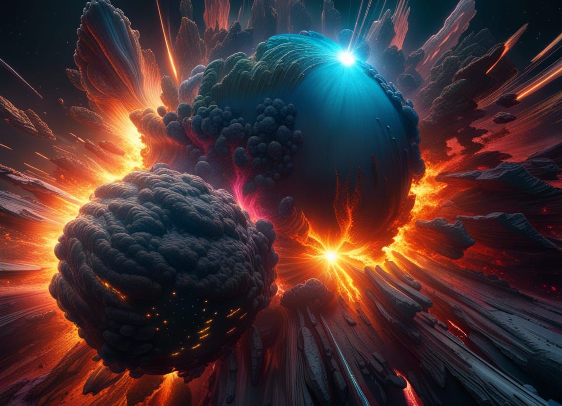 Hyperrealistic Space Explosion in Photorealism Style