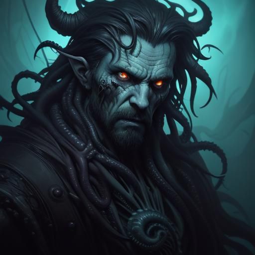 Eldritch Pirate Transformation: Dark Fantasy Portrait