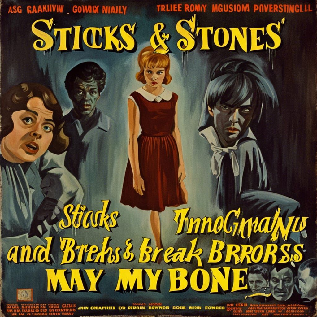 Retro Horror Movie Poster: Sticks and Stones