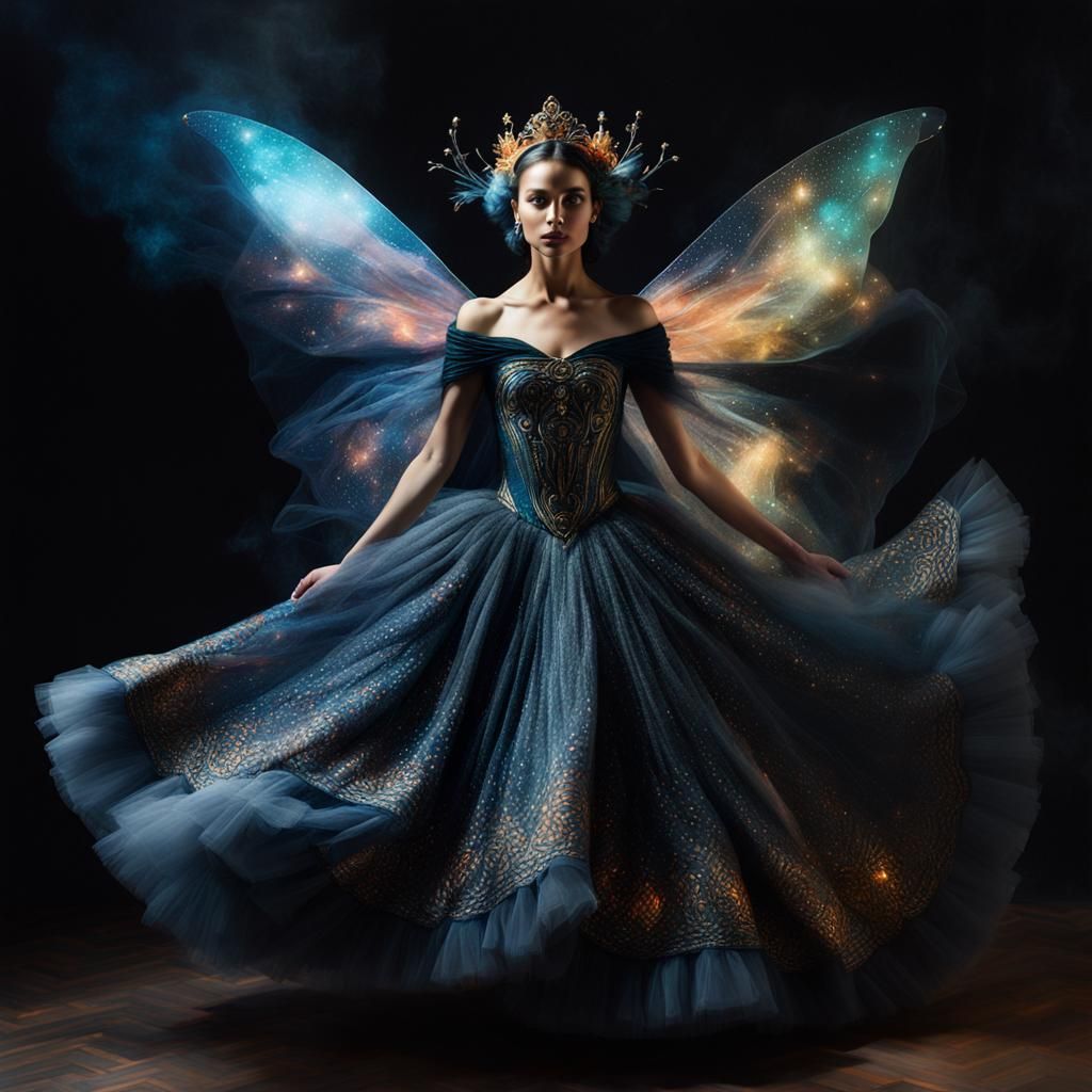 Galactic Fairy Portrait in Illustrative Style