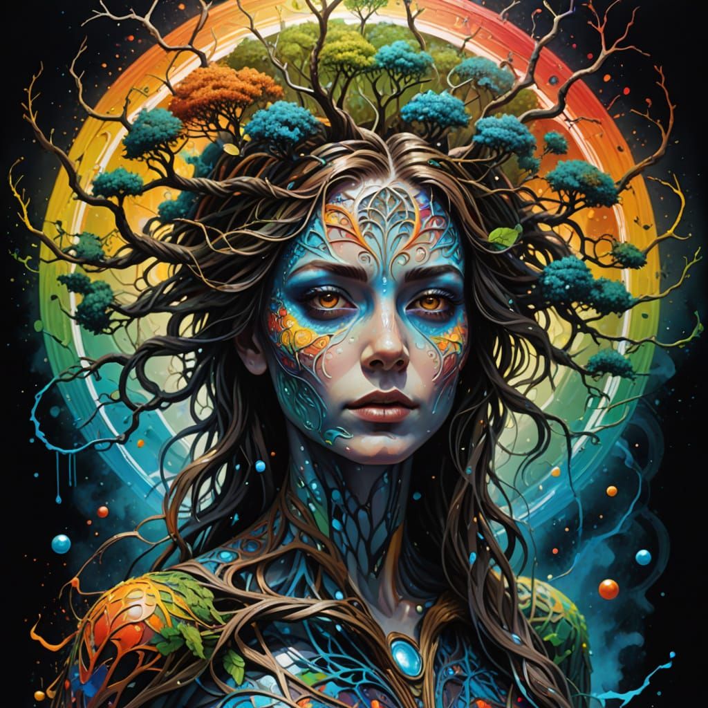 Ethereal Wood Nymph Unfolds as Tree of Life
