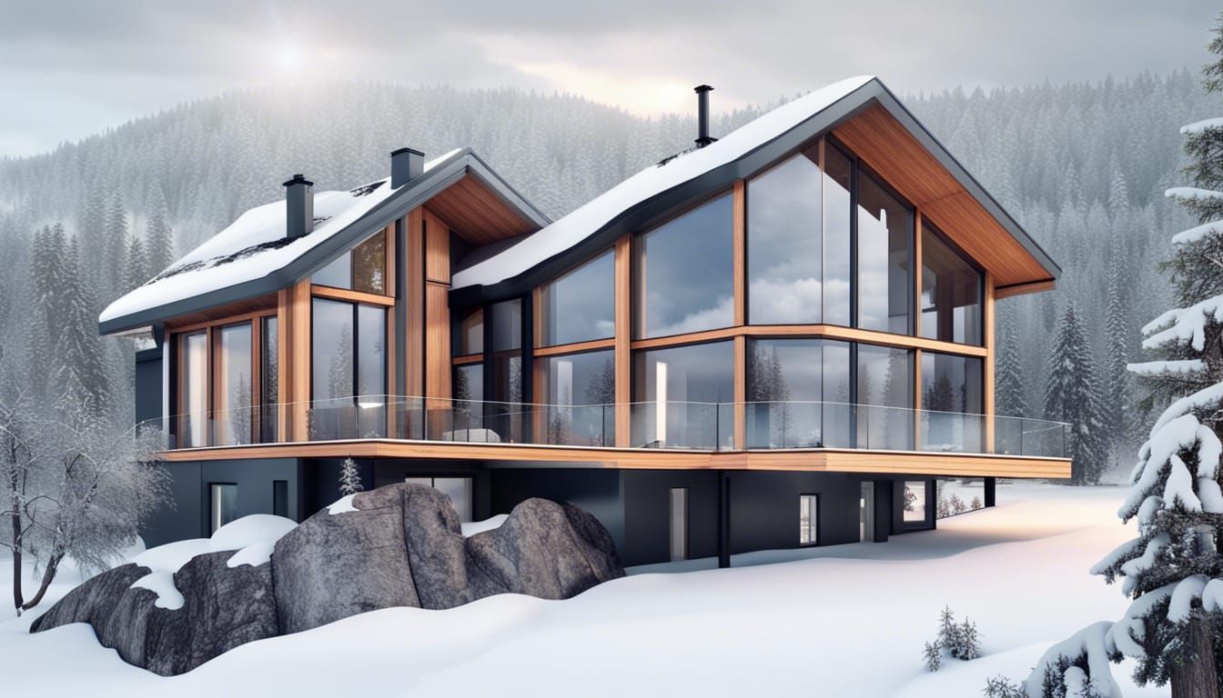 Scandinavian Eco House in Winter Wonderland