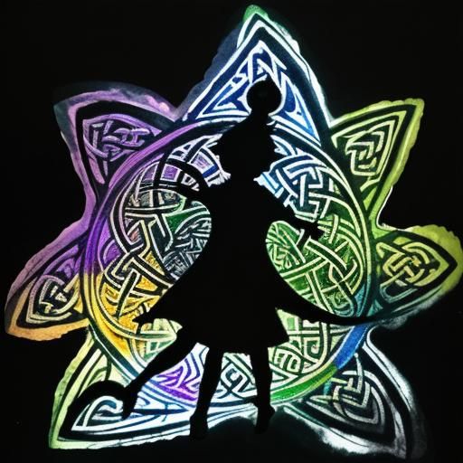 Crayon Fairy Silhouette with Celtic Knotwork