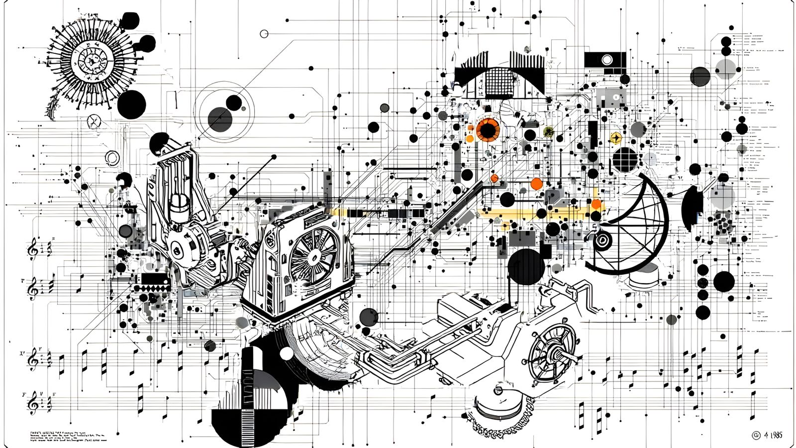 Abstract Graphic Score Inspired by Experimental Music
