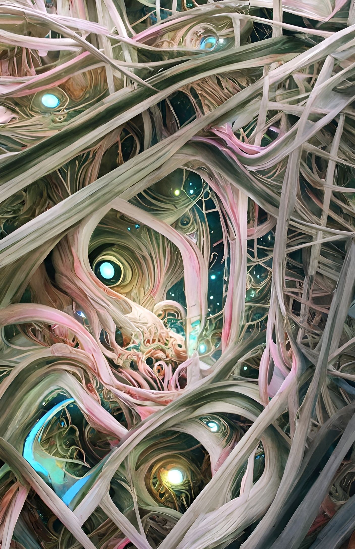 Cosmic Entity: Psychedelic Surrealism in Neon