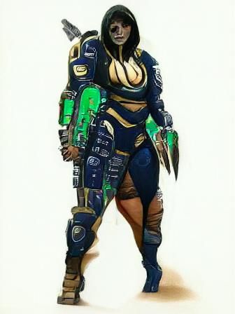 Female Space Marine Cyberpunk Warrior Concept Art