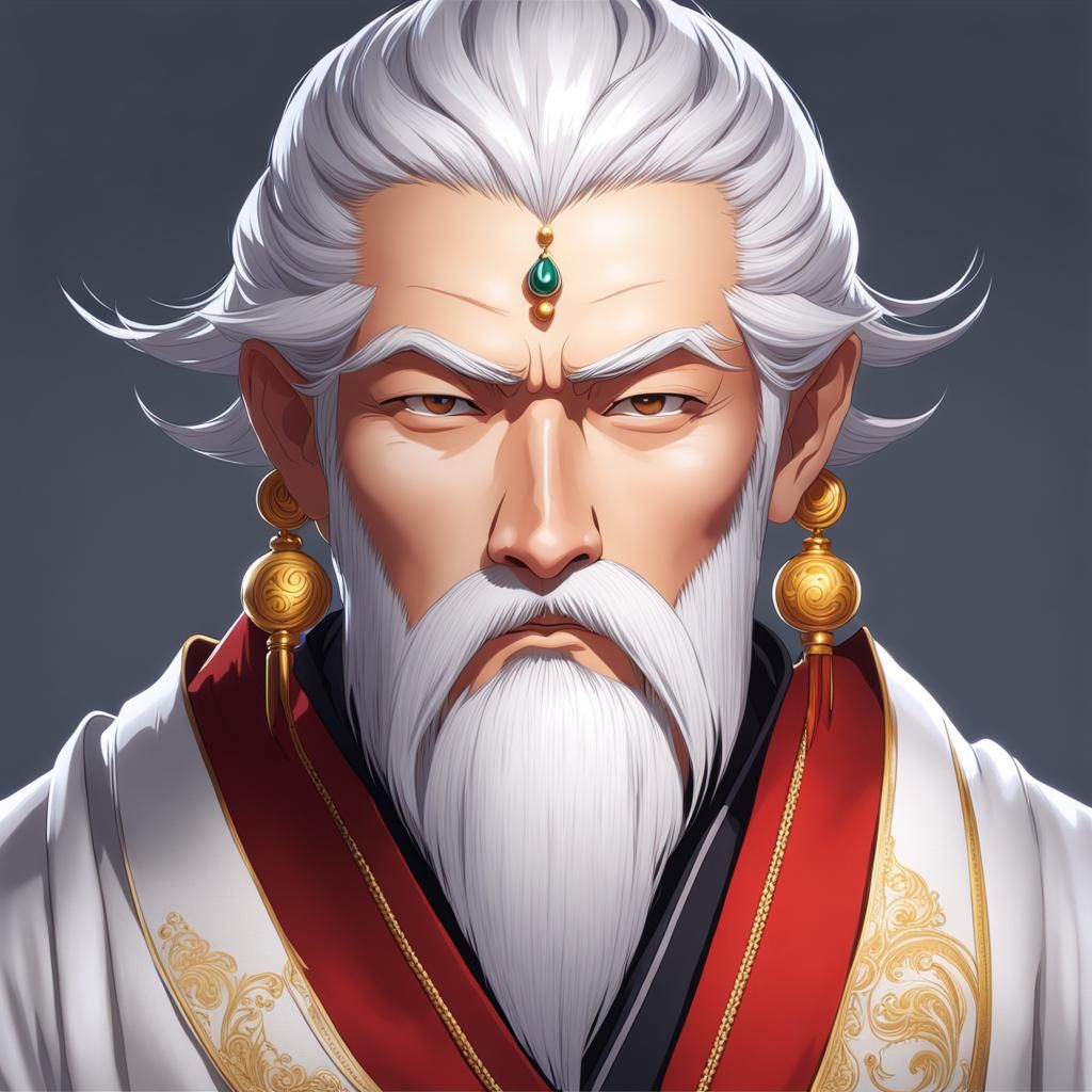 Wise Man Portrait in Cultivation Manhua Style
