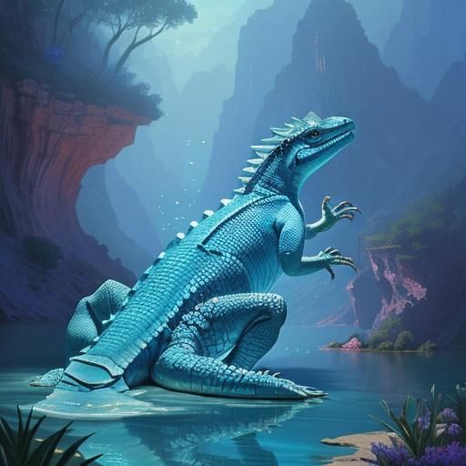 Blue Fantasy Lizard in Canyon Lake