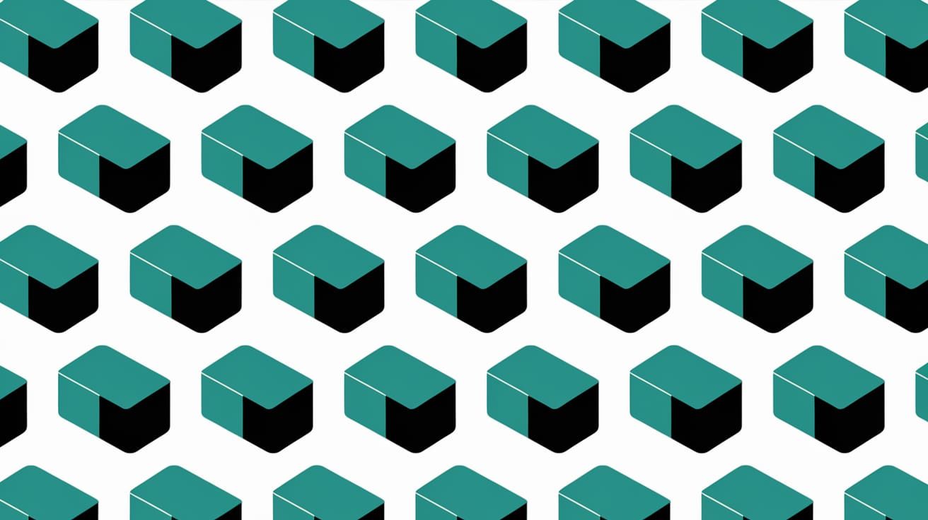 Repeating Teal Squares Create 3D Illusion