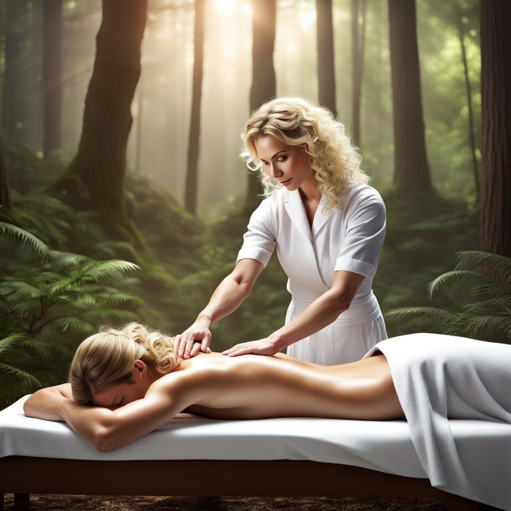 Masseuse in Fairy Forest: Detailed Matte Painting