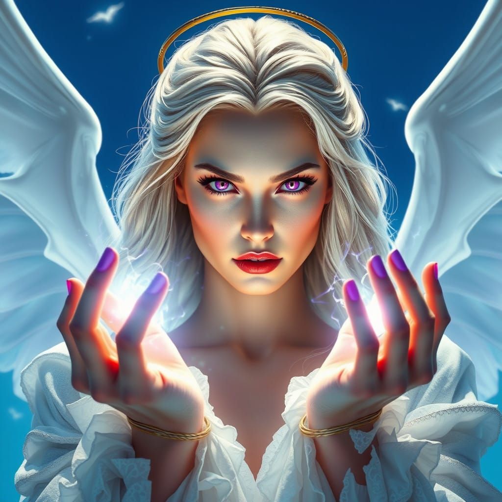 Regal Woman Weaves Dark Magic in the Style of Fantasy Concep...